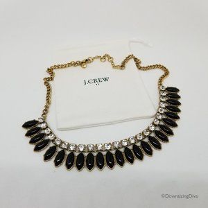 J. Crew Factory Black and Clear Statement Necklace